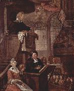 William Hogarth Die schlafende Gemeinde painting